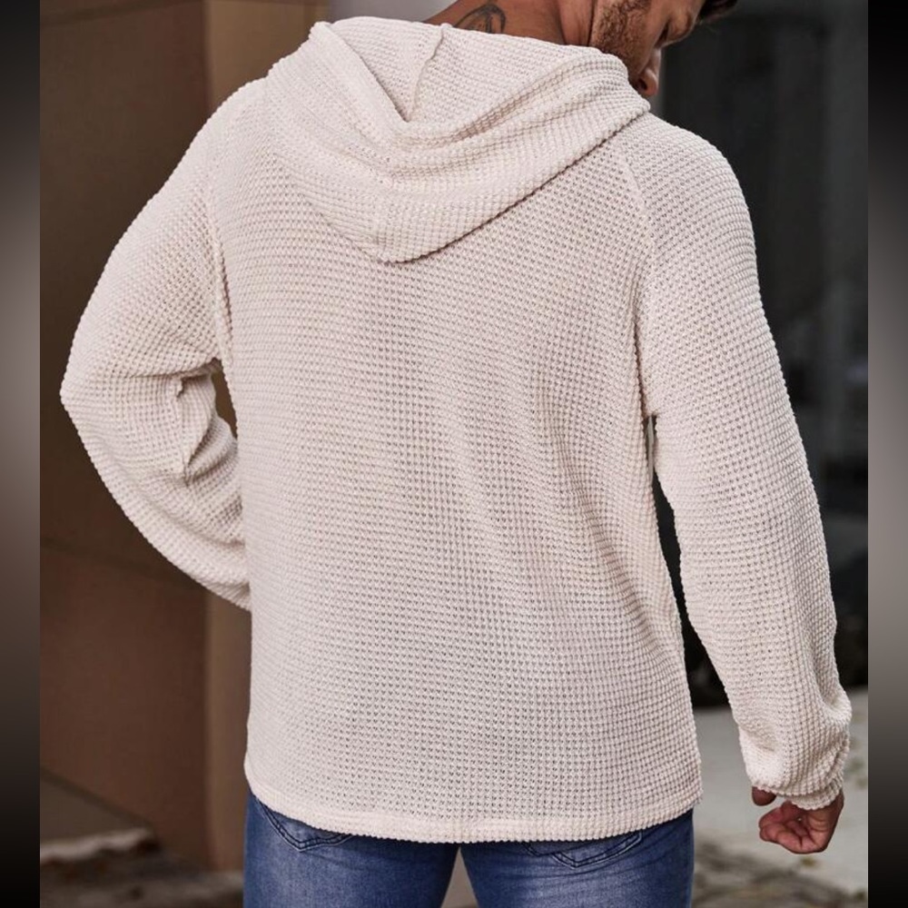 Men Plus Raglan Sleeve Drawstring Hoodie - Picture 2 of 7